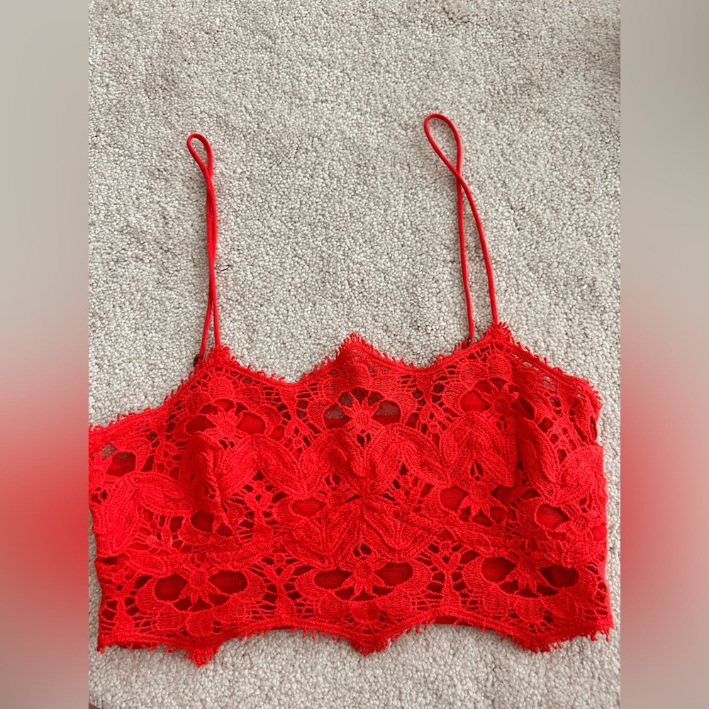 Free People Red Lace tank